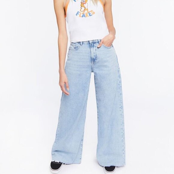 Forever 21 Wide Leg Jeans Size 31 - Picture 1 of 10